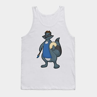 Racoon as Painter with Paintbrush Tank Top